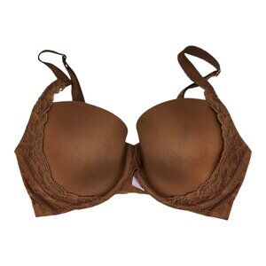 Savage x Fenty Demi Cup Bra 34DD Brown Sugar Lace Lightly Lined Underwire Floral